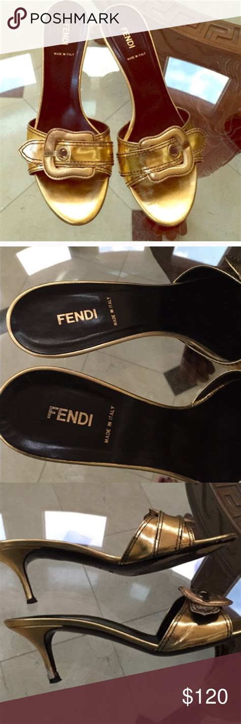 gold fendi shoes